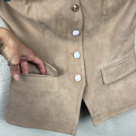 NWT Cami NYC Zamora Suede Leather Corset Vest Incense Tan Sz 8 - Picture 6 of 16
